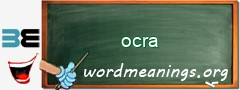 WordMeaning blackboard for ocra